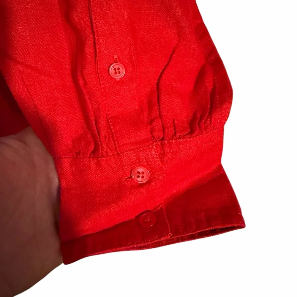 J Crew red linen Cabana dress - Picture 7 of 9